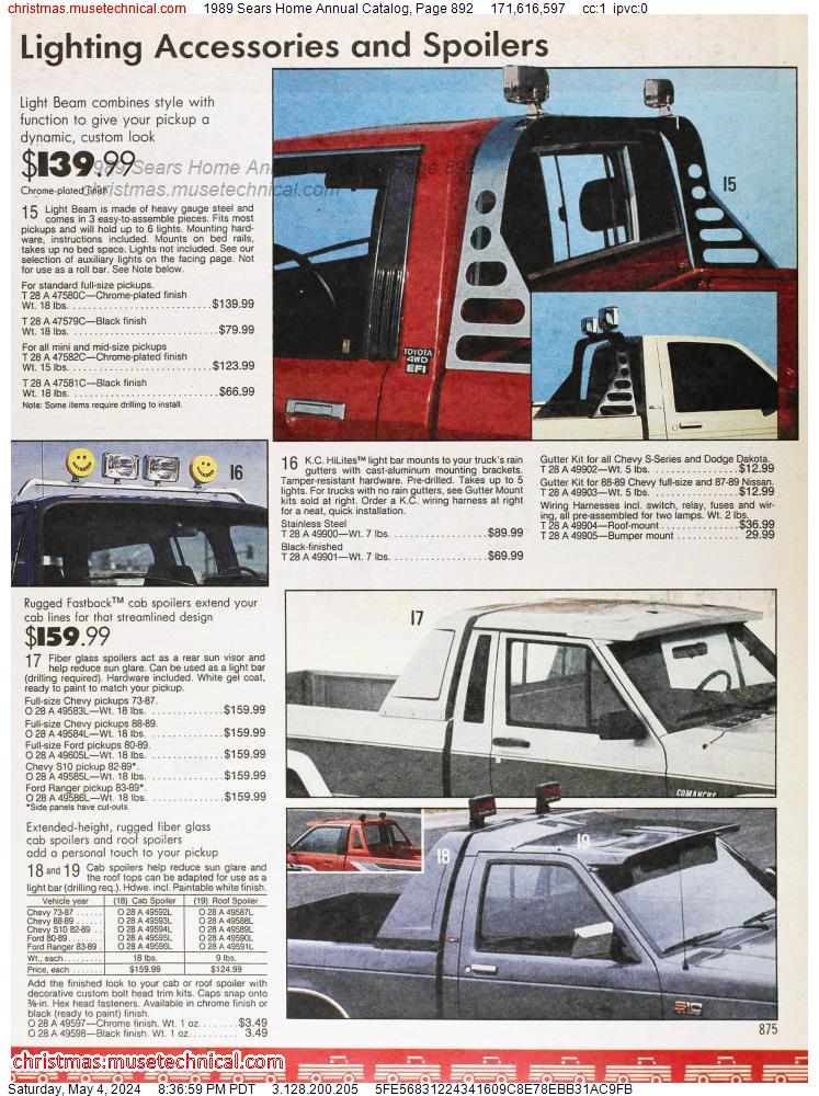 1989 Sears Home Annual Catalog, Page 892