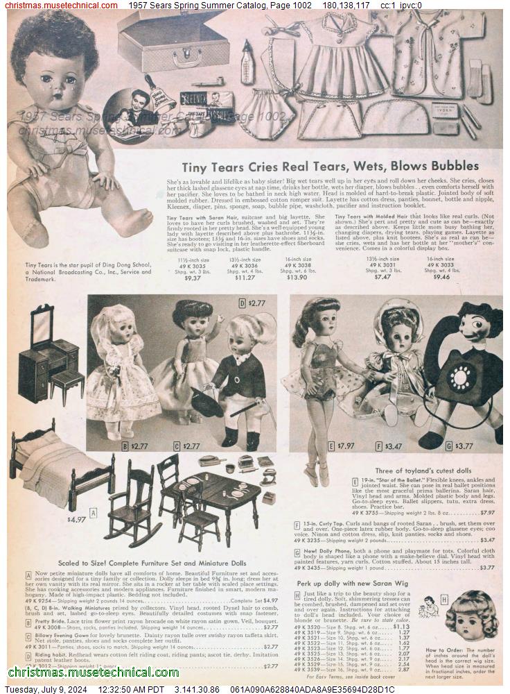 1957 Sears Spring Summer Catalog, Page 1002
