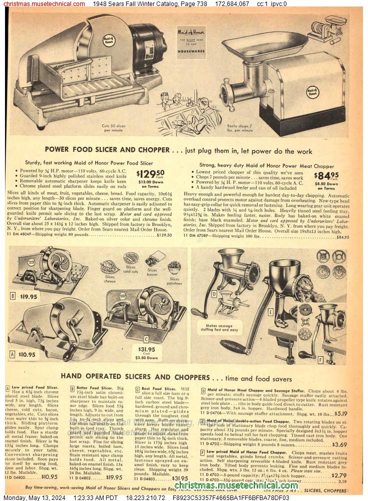1948 Sears Fall Winter Catalog, Page 738
