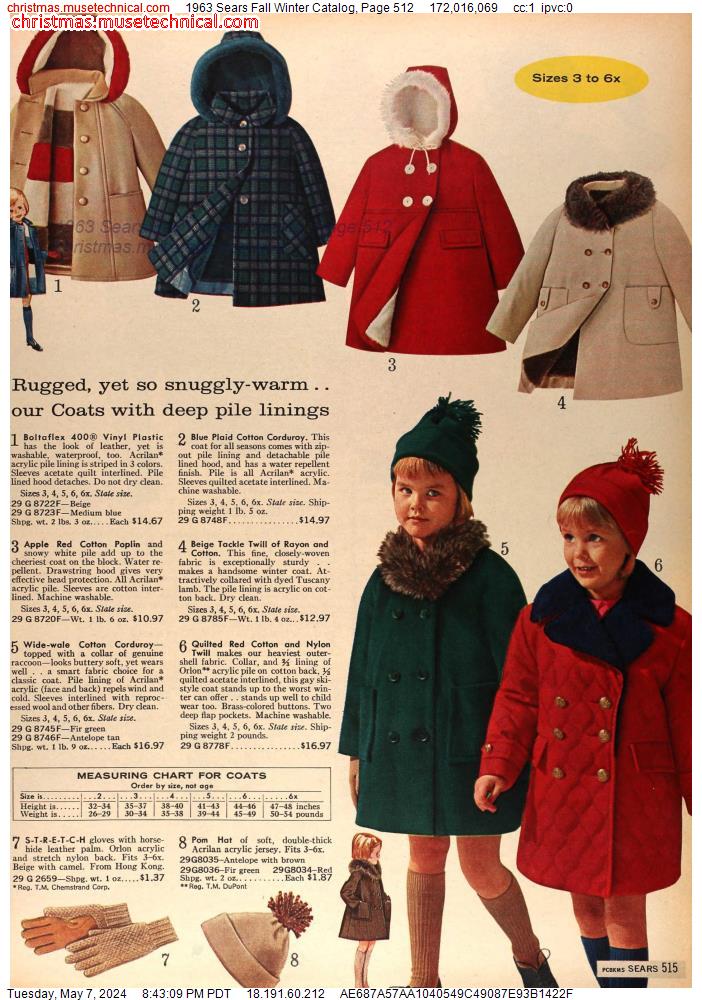1963 Sears Fall Winter Catalog, Page 512
