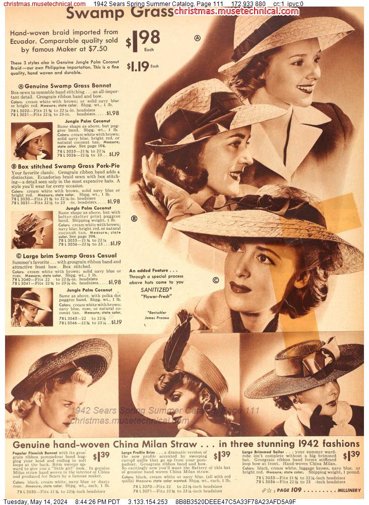 1942 Sears Spring Summer Catalog, Page 111