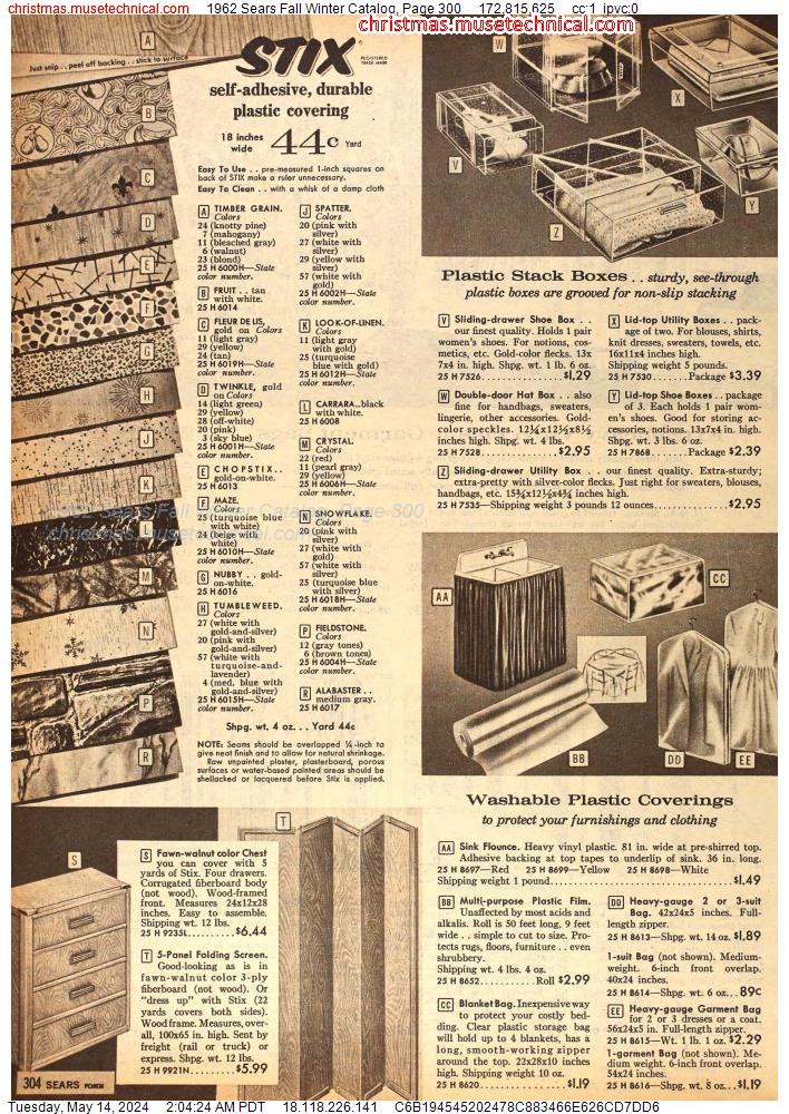 1962 Sears Fall Winter Catalog, Page 300