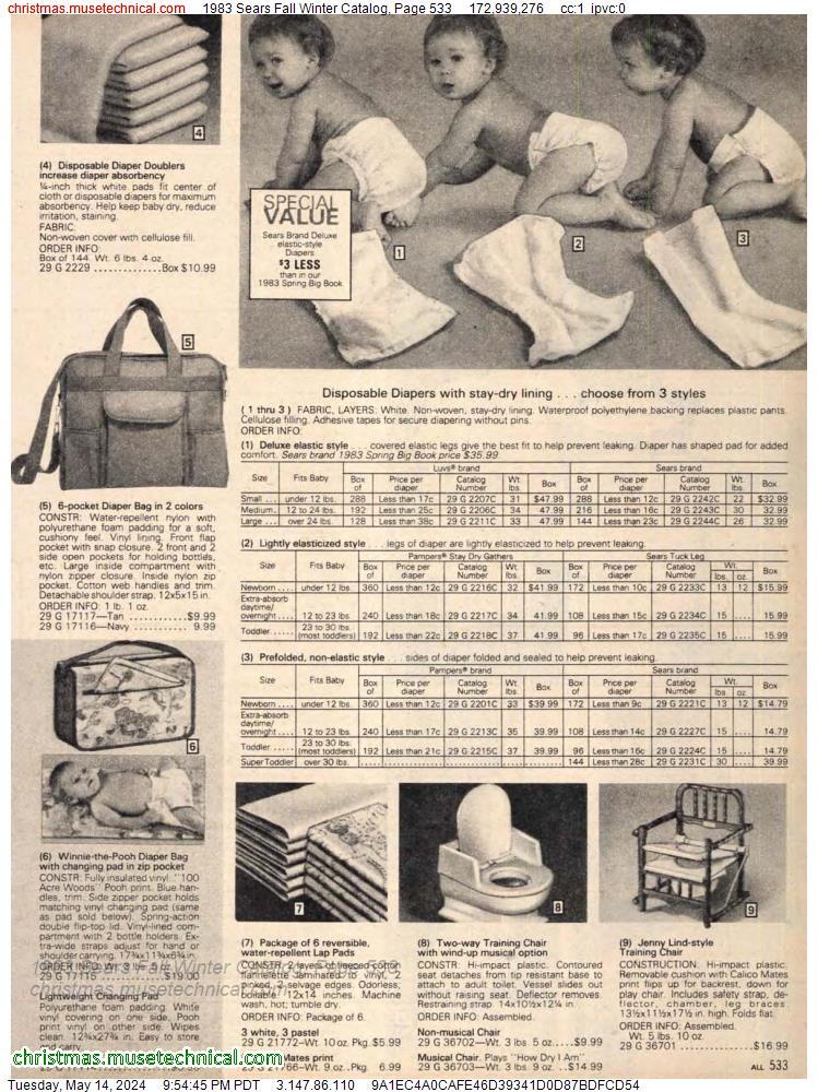1983 Sears Fall Winter Catalog, Page 533