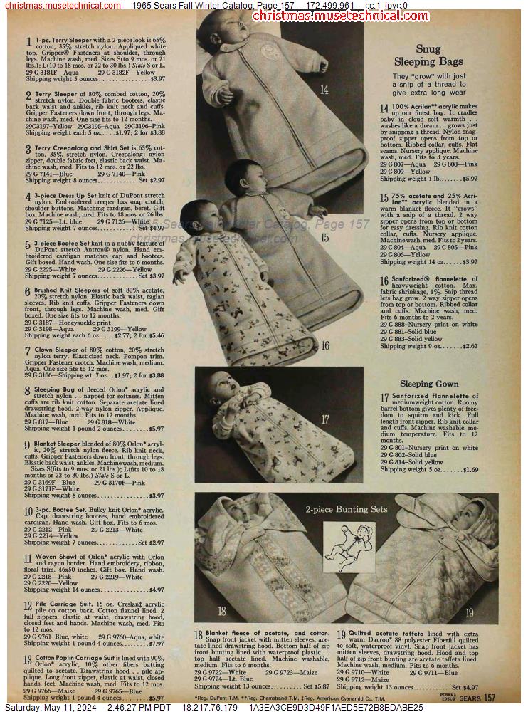 1965 Sears Fall Winter Catalog, Page 157