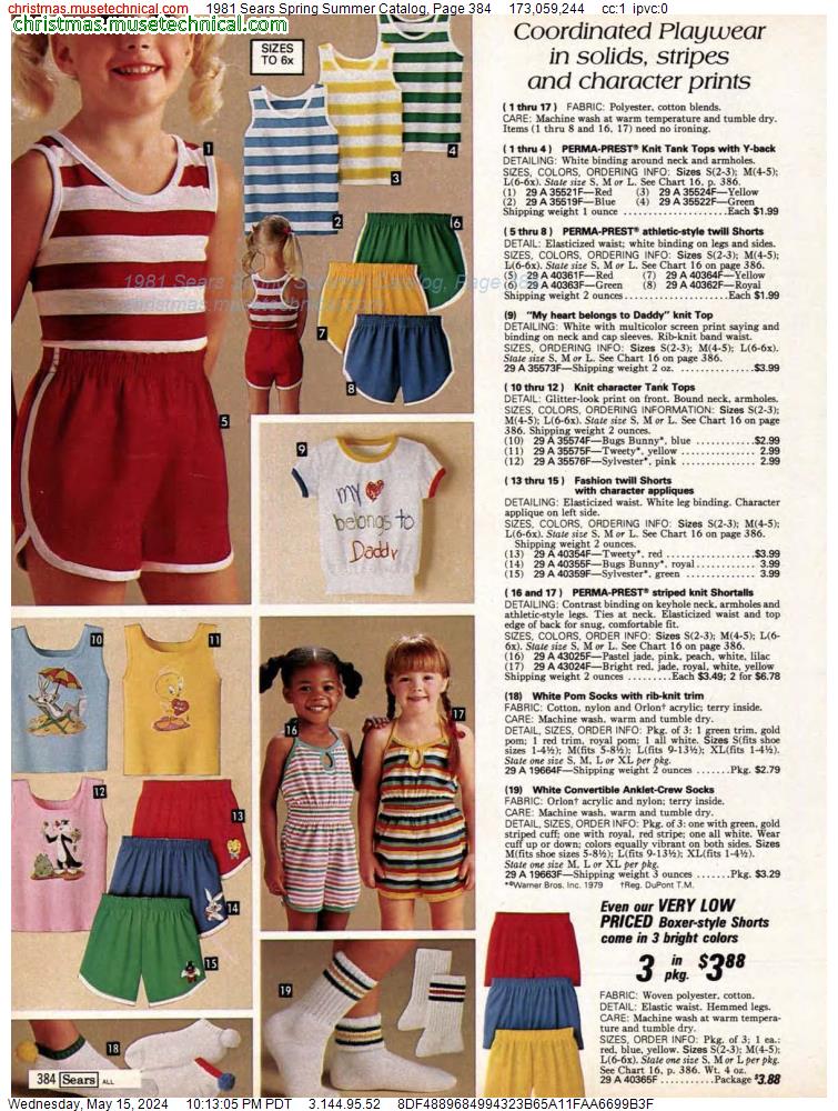 1981 Sears Spring Summer Catalog, Page 384