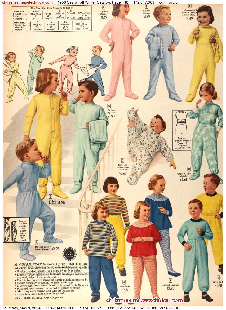 1956 Sears Fall Winter Catalog, Page 418