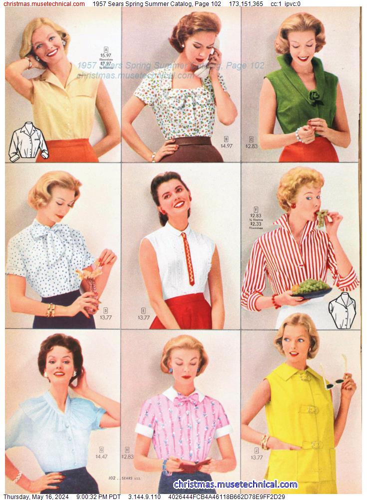 1957 Sears Spring Summer Catalog, Page 102