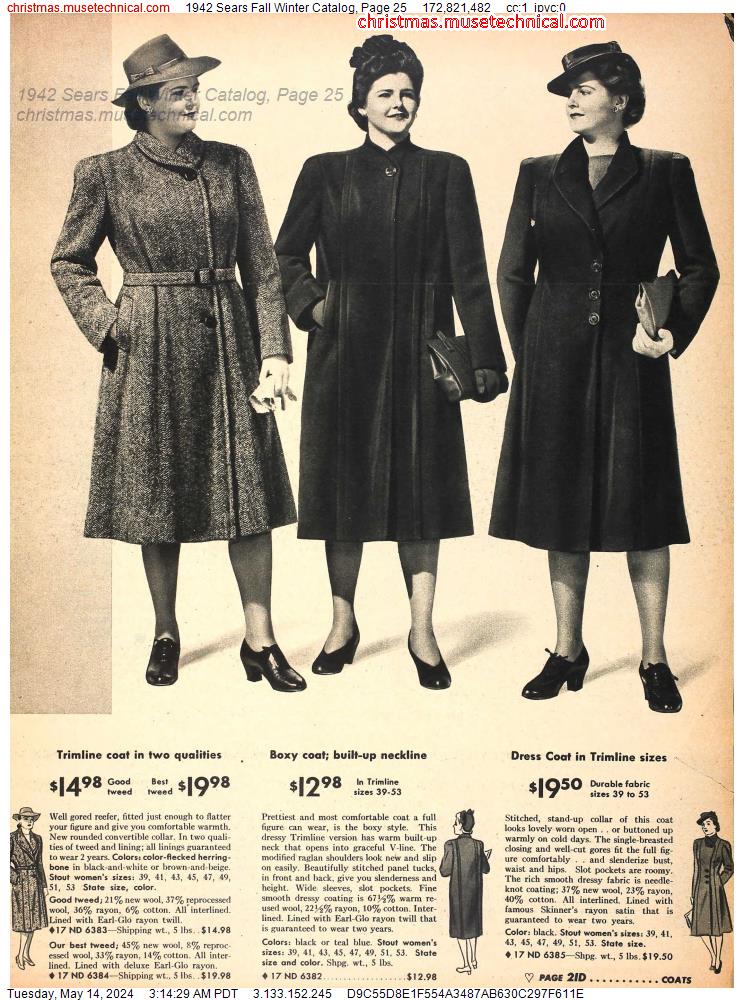 1942 Sears Fall Winter Catalog, Page 25