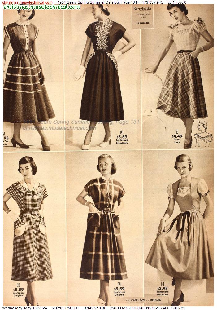 1951 Sears Spring Summer Catalog, Page 131