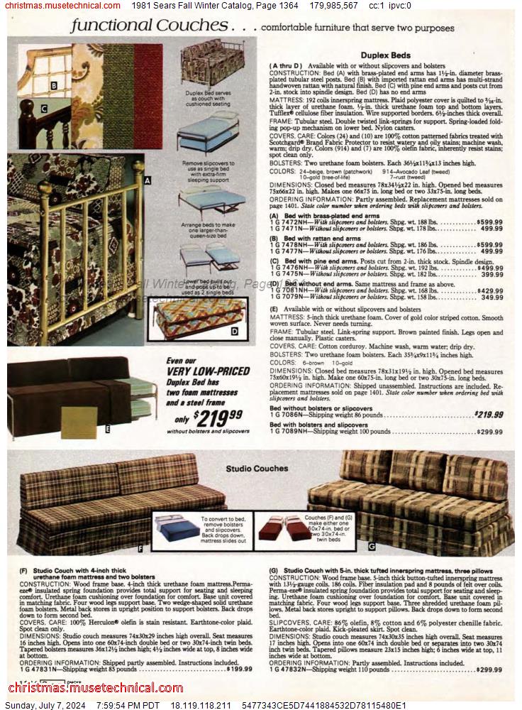 1981 Sears Fall Winter Catalog, Page 1364