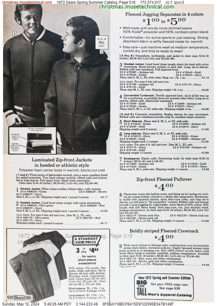 1972 Sears Spring Summer Catalog, Page 518