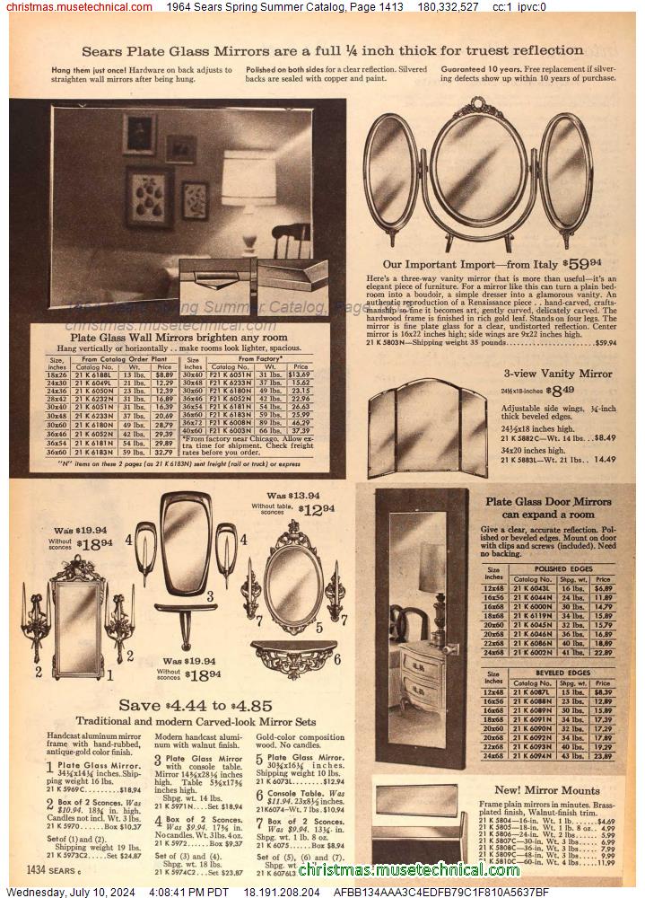 1964 Sears Spring Summer Catalog, Page 1413