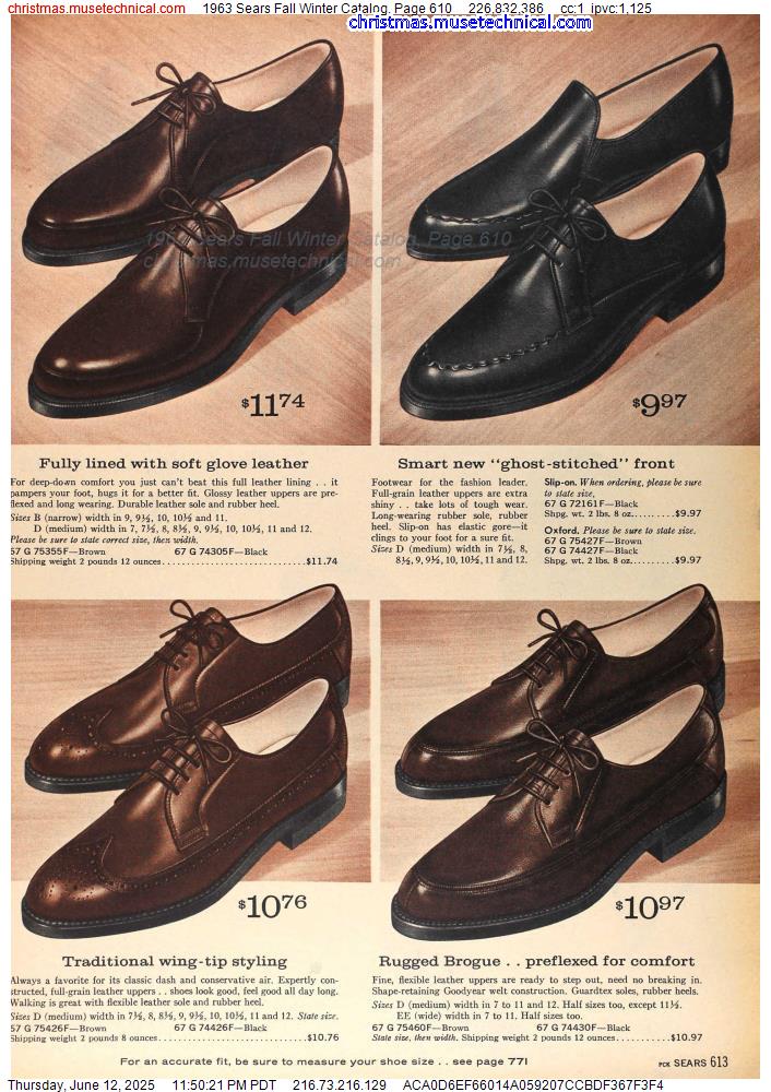 1963 Sears Fall Winter Catalog, Page 610