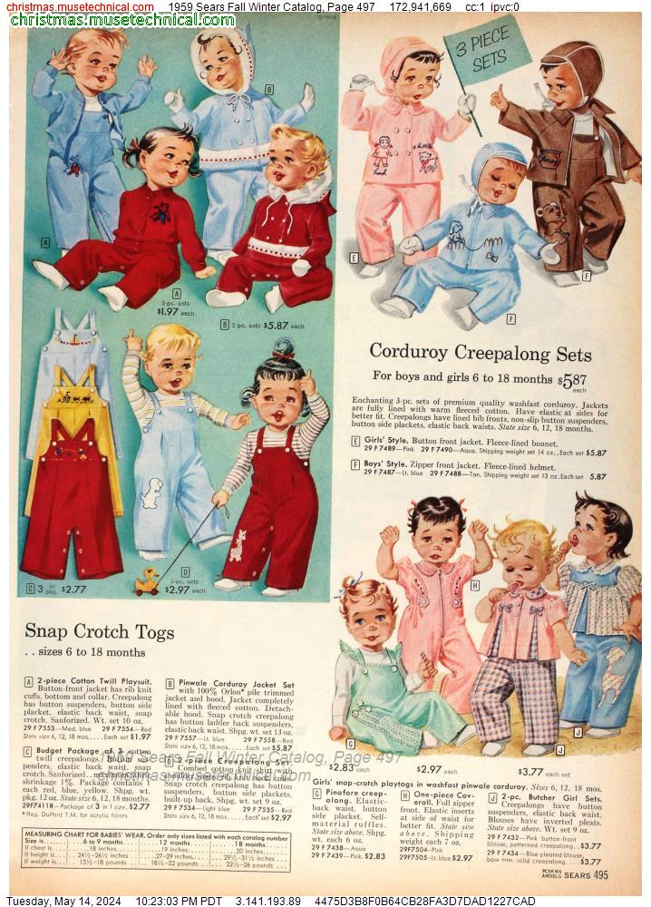 1959 Sears Fall Winter Catalog, Page 497
