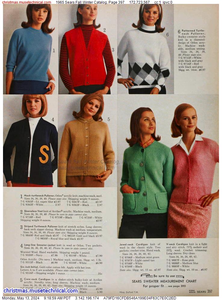 1965 Sears Fall Winter Catalog, Page 397