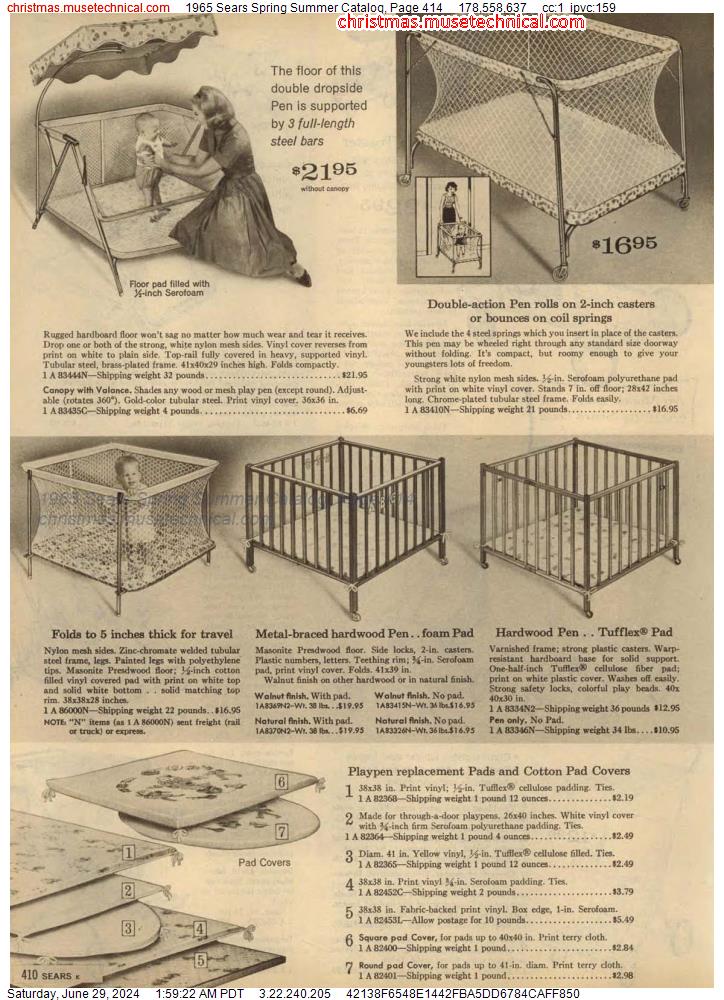 1965 Sears Spring Summer Catalog, Page 414