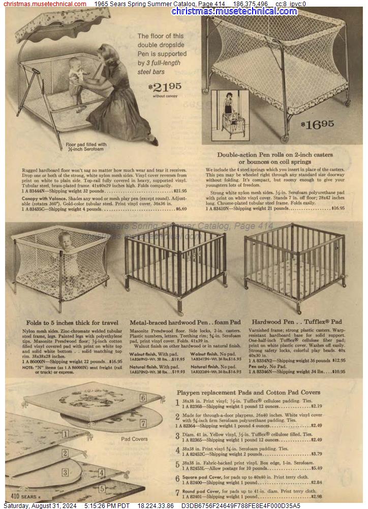 1965 Sears Spring Summer Catalog, Page 414