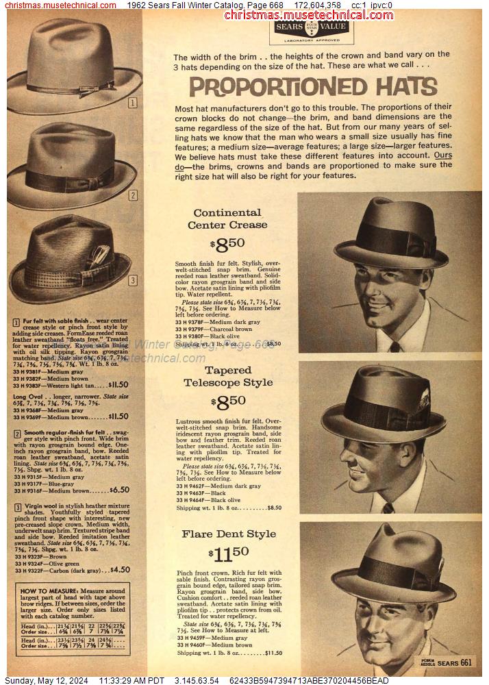 1962 Sears Fall Winter Catalog, Page 668