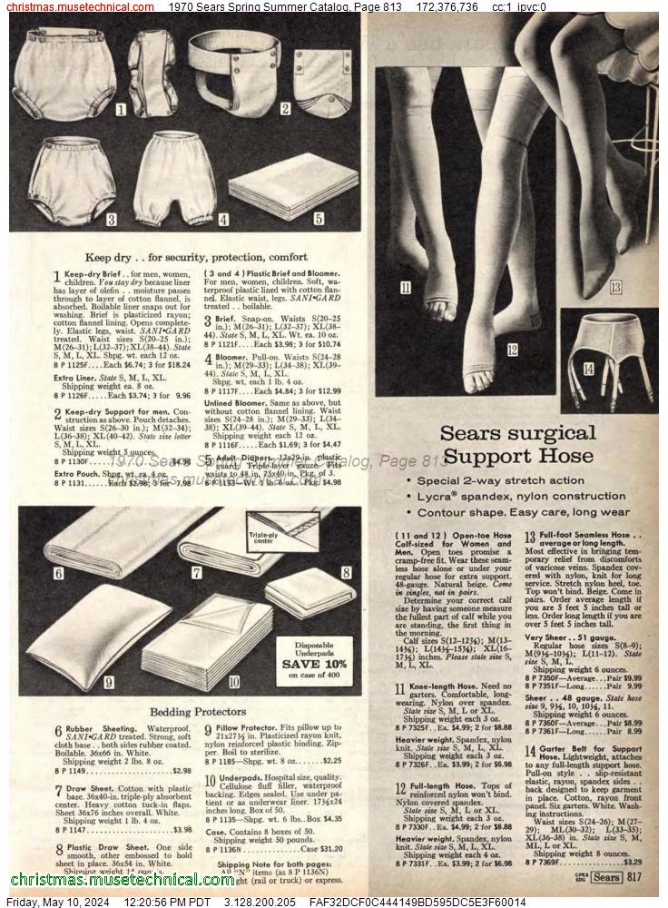 1970 Sears Spring Summer Catalog, Page 813