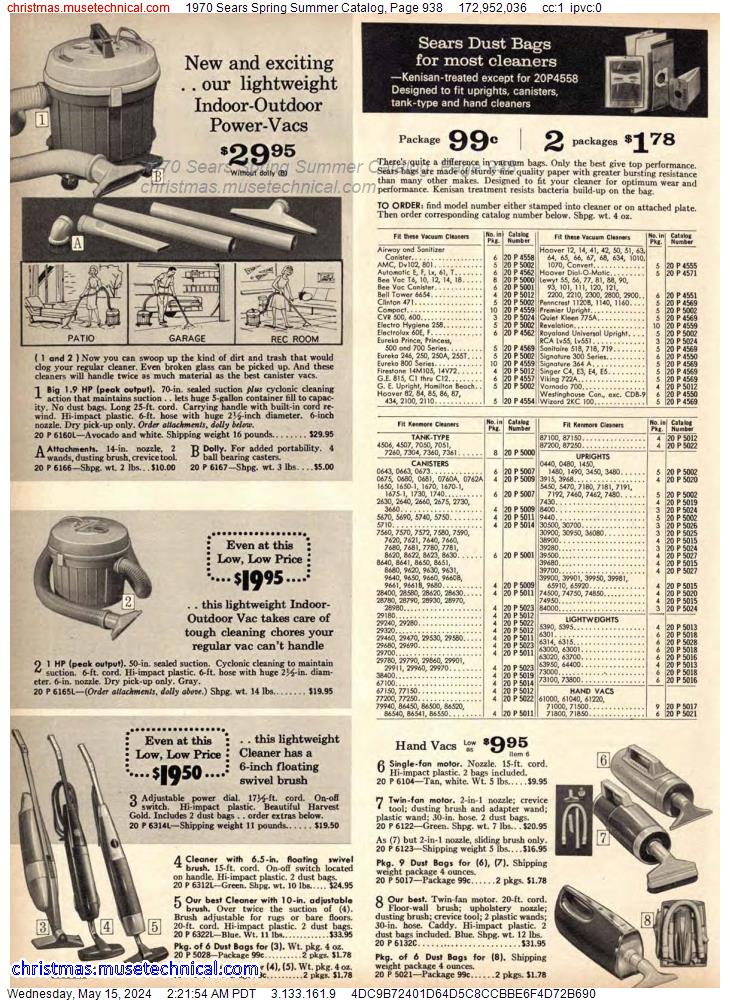 1970 Sears Spring Summer Catalog, Page 938