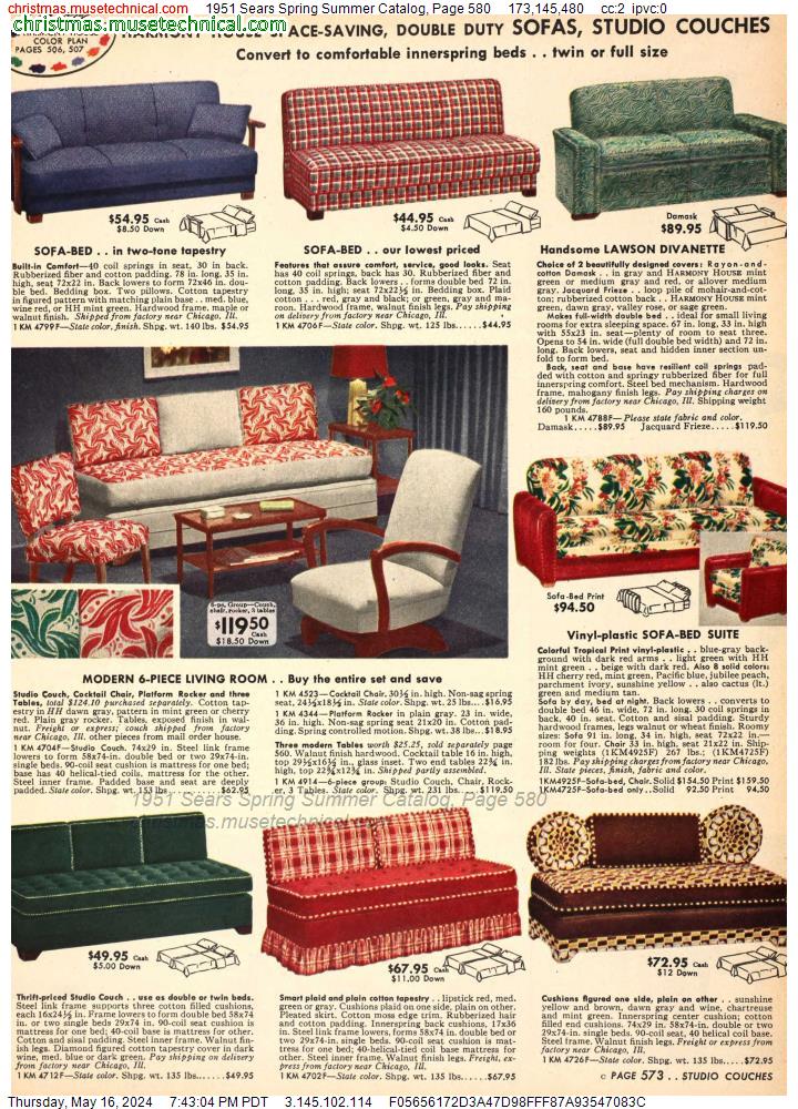 1951 Sears Spring Summer Catalog, Page 580