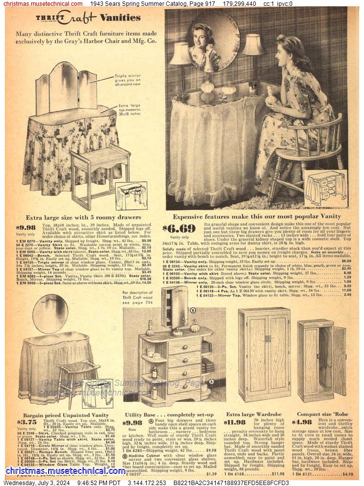 1943 Sears Spring Summer Catalog, Page 917