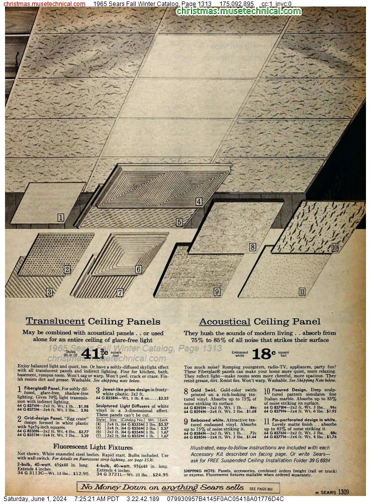 1965 Sears Fall Winter Catalog, Page 1313