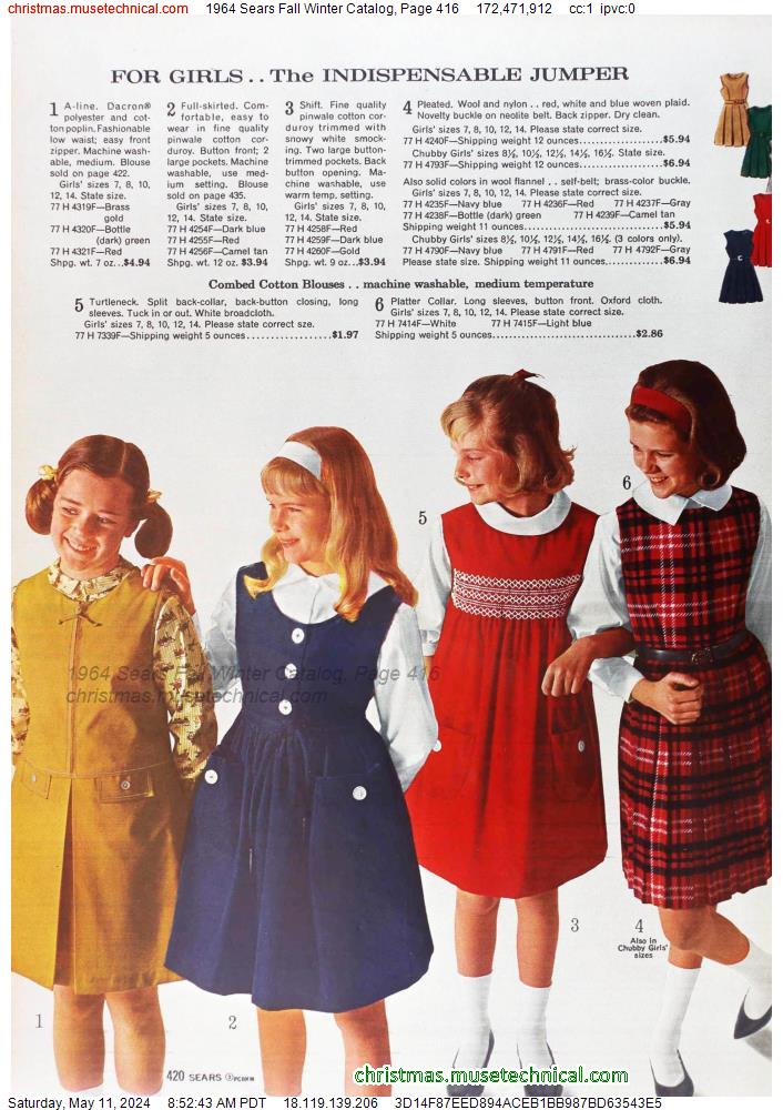 1964 Sears Fall Winter Catalog, Page 416