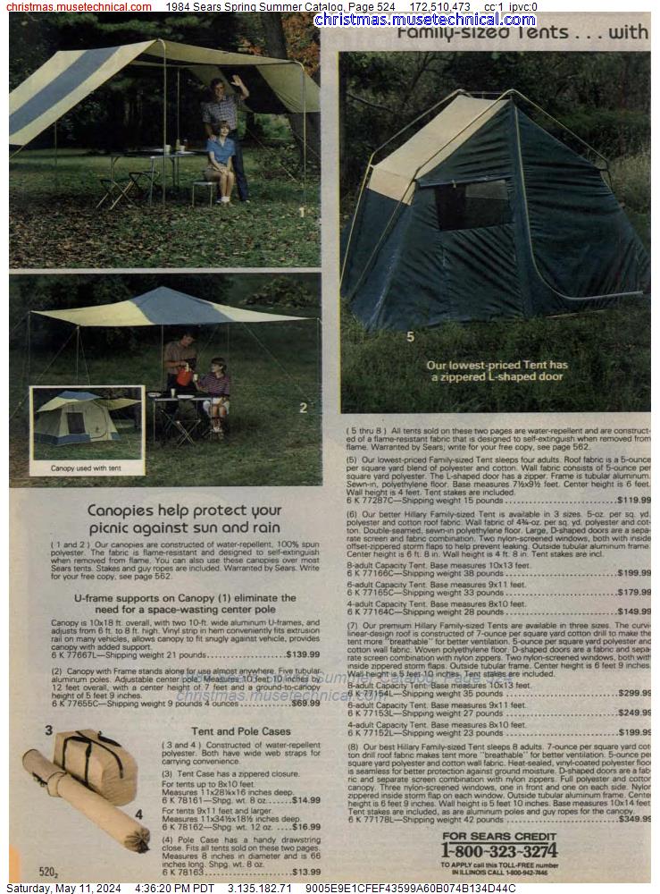 1984 Sears Spring Summer Catalog, Page 524