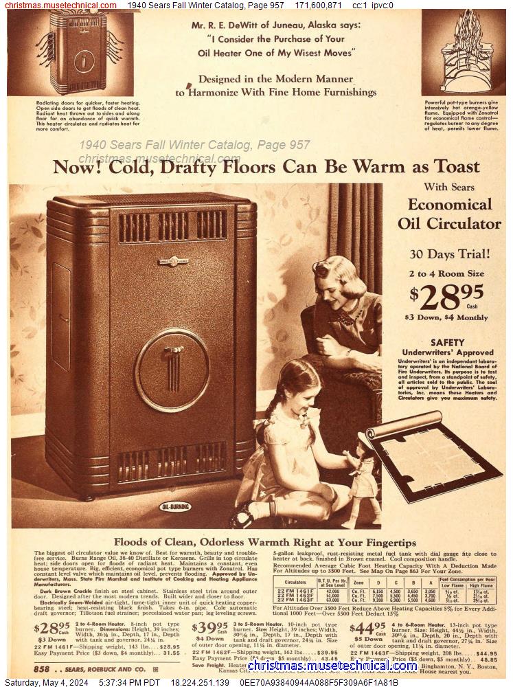 1940 Sears Fall Winter Catalog, Page 957