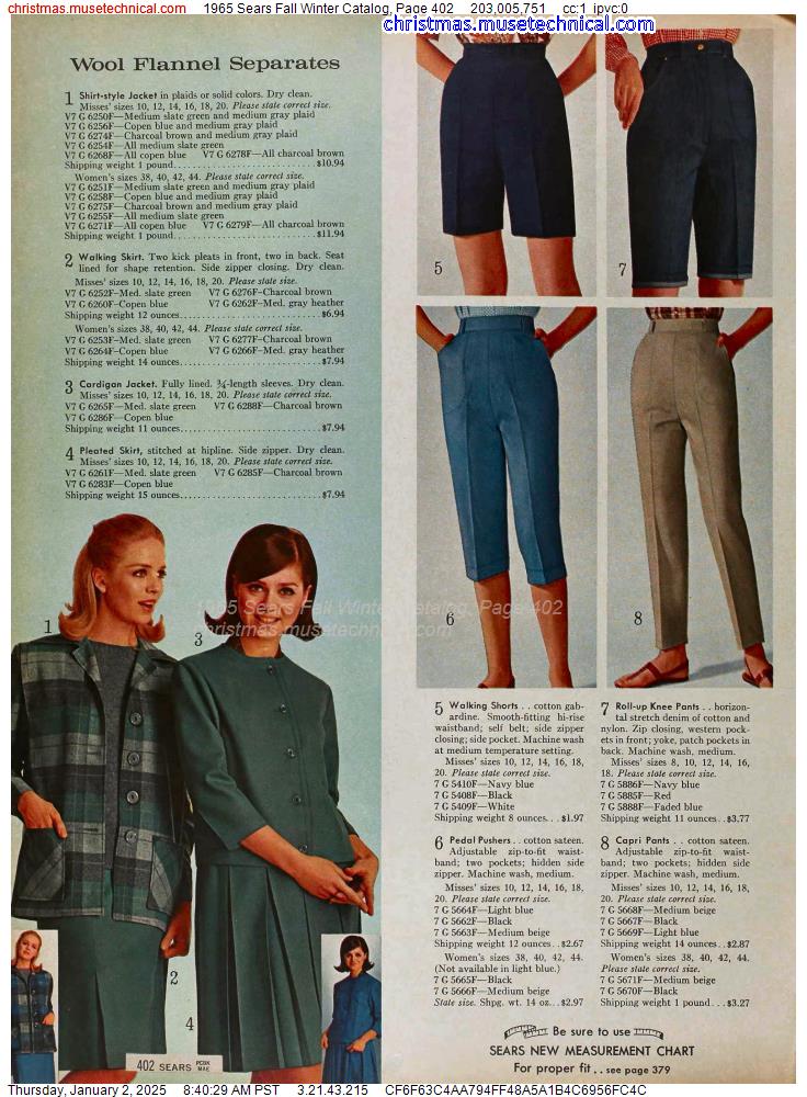 1965 Sears Fall Winter Catalog, Page 402