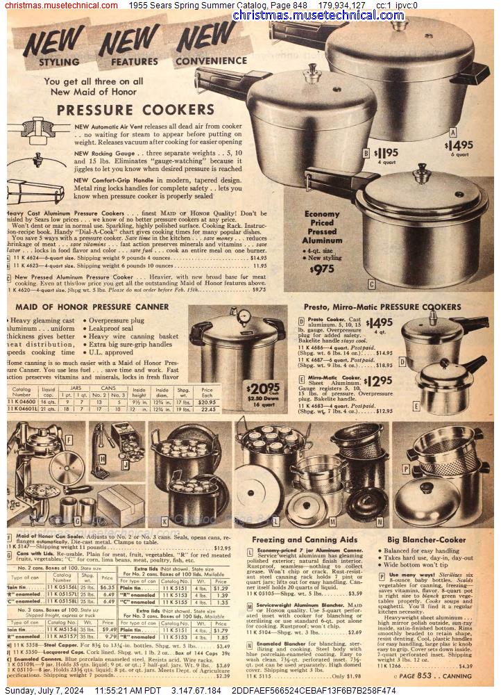 1955 Sears Spring Summer Catalog, Page 848