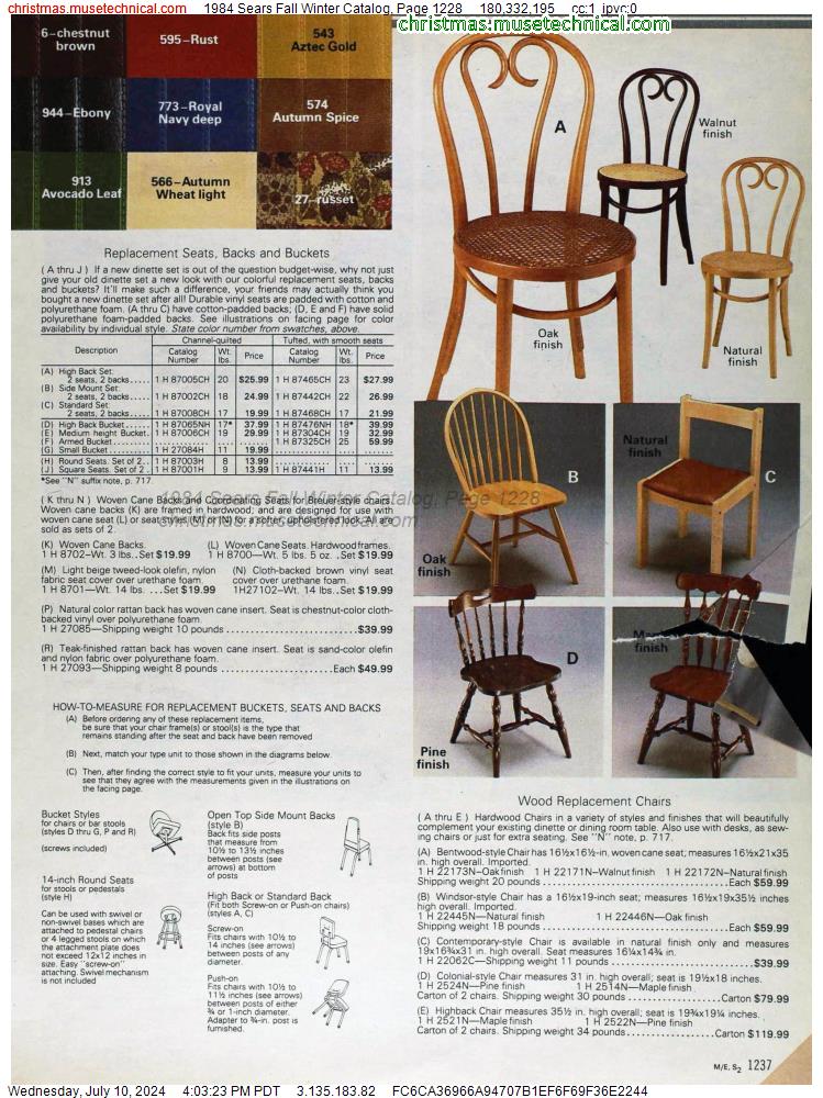 1984 Sears Fall Winter Catalog, Page 1228