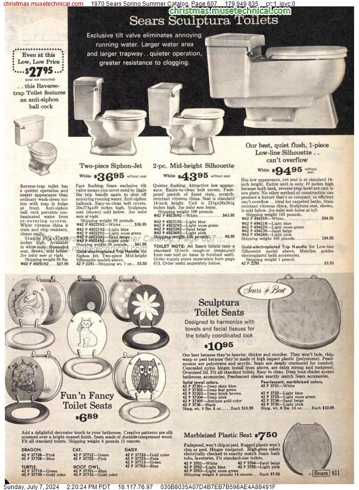 1970 Sears Spring Summer Catalog, Page 607