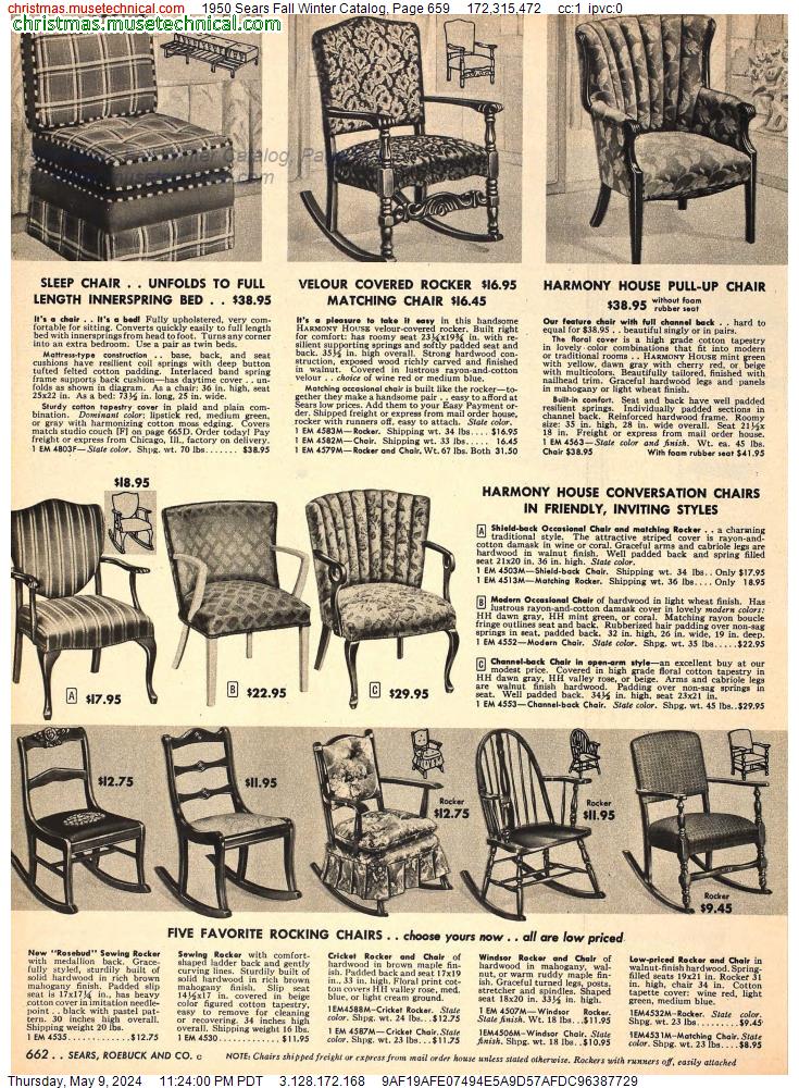 1950 Sears Fall Winter Catalog, Page 659