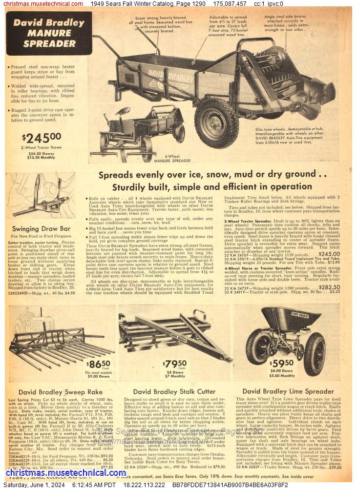 1949 Sears Fall Winter Catalog, Page 1290