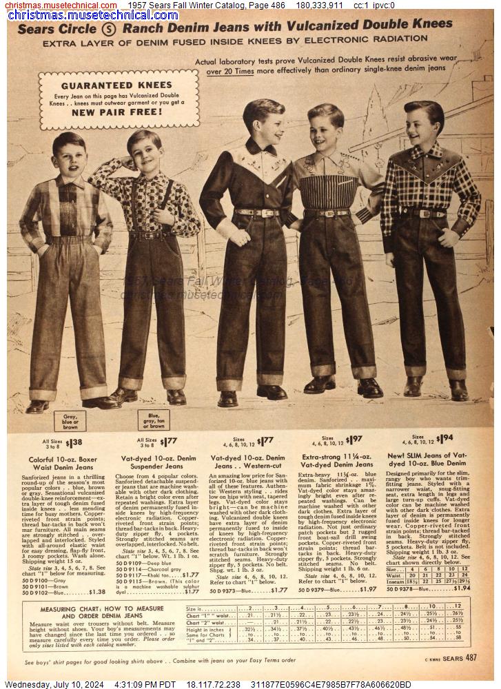 1957 Sears Fall Winter Catalog, Page 486