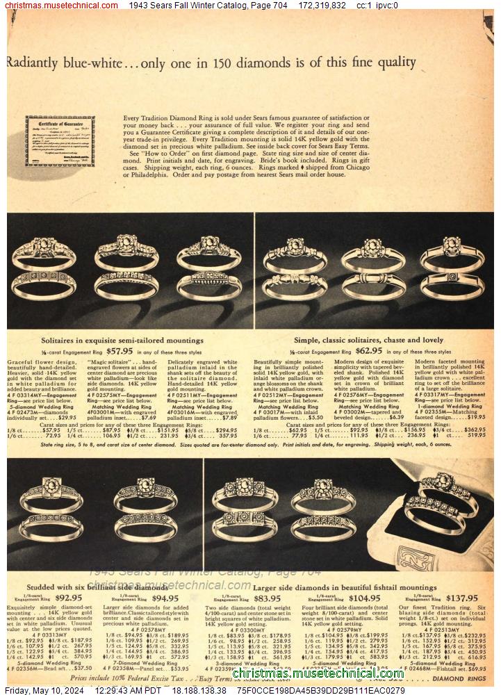 1943 Sears Fall Winter Catalog, Page 704