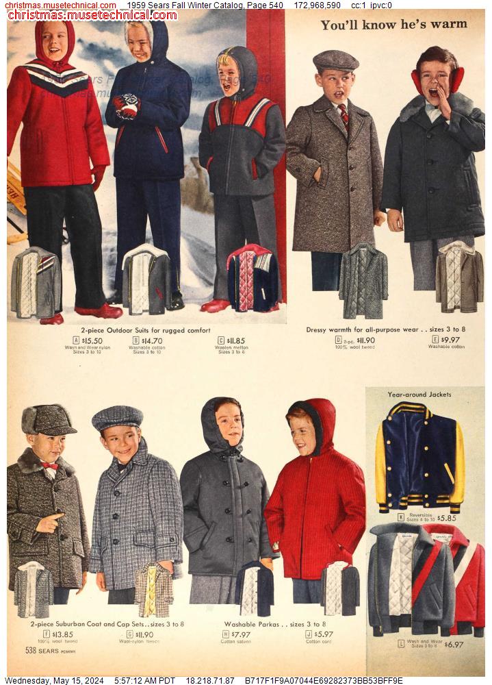 1959 Sears Fall Winter Catalog, Page 540