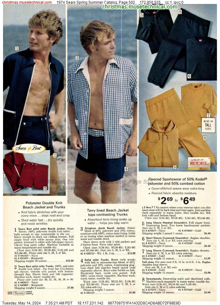 1974 Sears Spring Summer Catalog, Page 502
