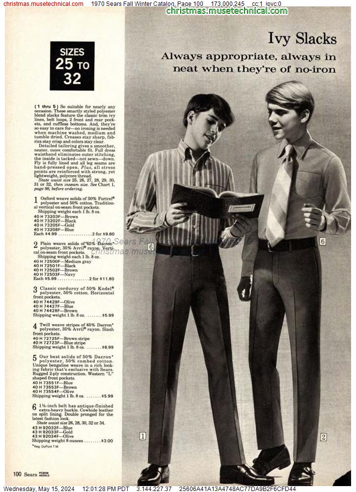1970 Sears Fall Winter Catalog, Page 100