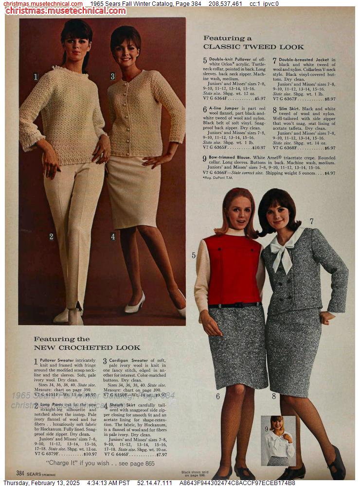 1965 Sears Fall Winter Catalog, Page 384