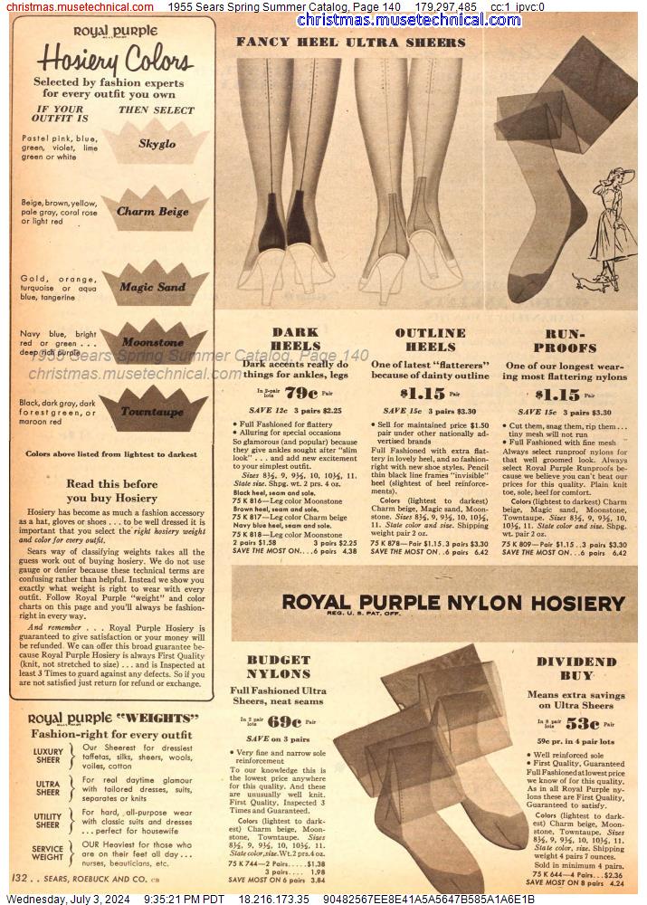 1955 Sears Spring Summer Catalog, Page 140