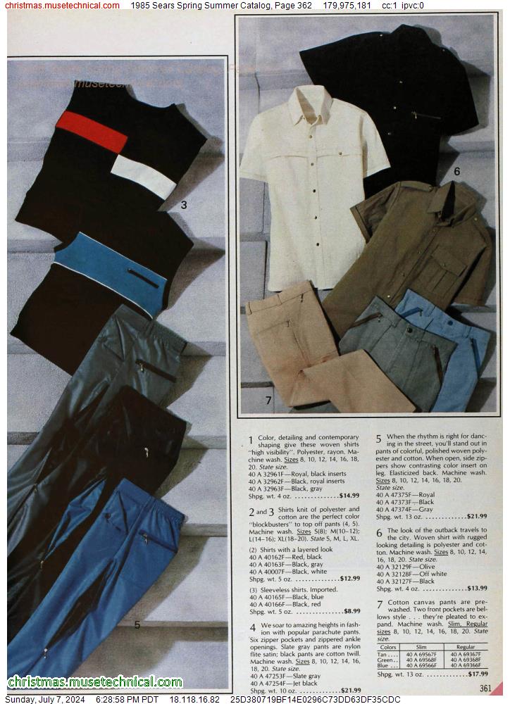 1985 Sears Spring Summer Catalog, Page 362
