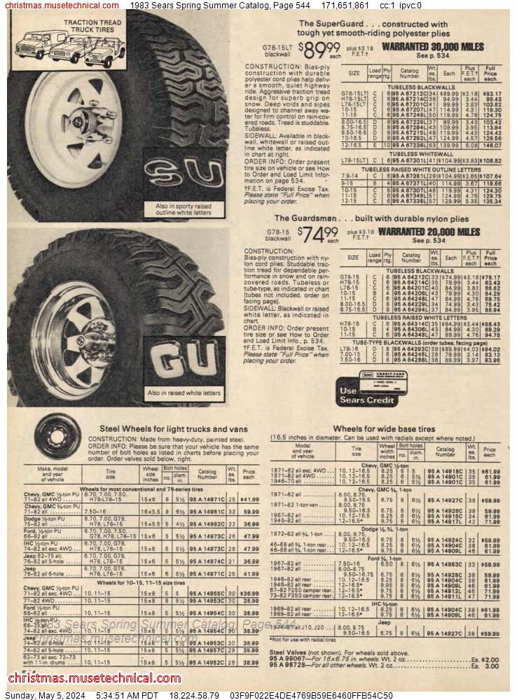 1983 Sears Spring Summer Catalog, Page 544