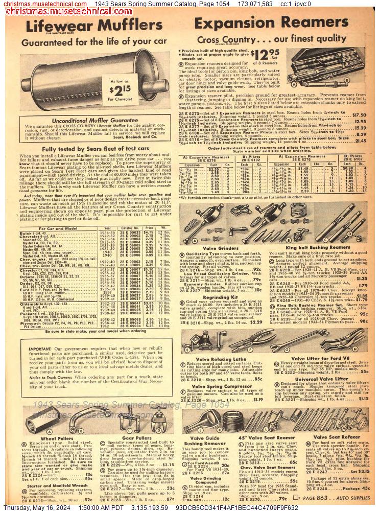 1943 Sears Spring Summer Catalog, Page 1054