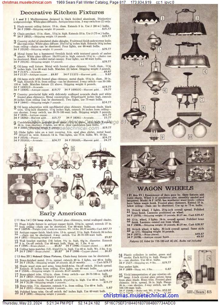 1969 Sears Fall Winter Catalog, Page 817