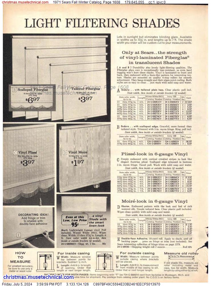 1971 Sears Fall Winter Catalog, Page 1608
