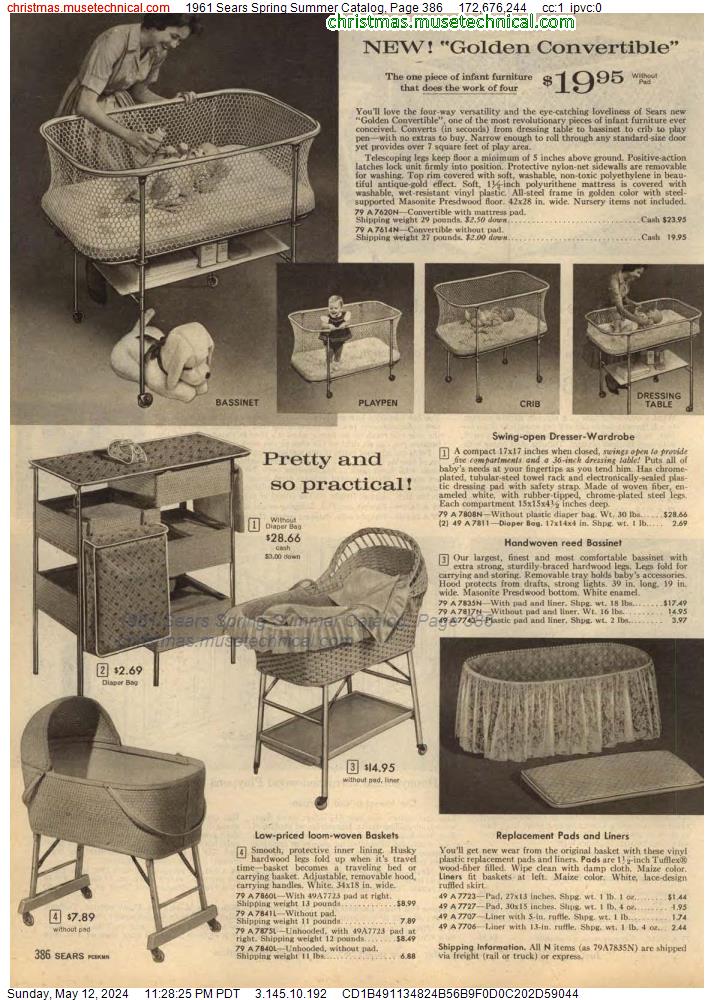 1961 Sears Spring Summer Catalog, Page 386