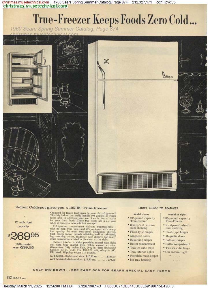 1960 Sears Spring Summer Catalog, Page 874